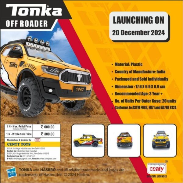 CENTY TONKA OFF-ROADER PULL BACK ACTION